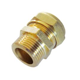Brass compression fitting, flat sealing 3/4" x 18 [WW025050]