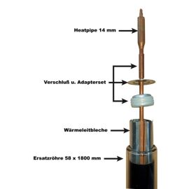Vacuum Tube 1800 x 58 with Heat Pipe 14 mm